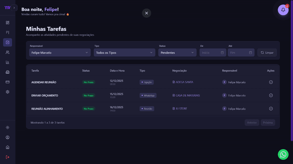 NV CRM Tarefas - Gestão de Follow-ups